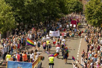 Norway's LQBTQ community party at the Pride parade in Oslo