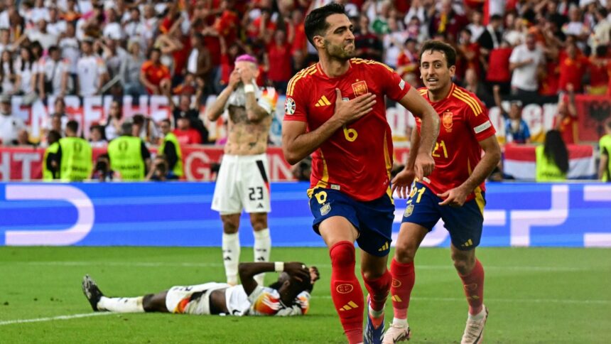 Merino nets dramatic header in extra-time as Spain dump hosts Germany out