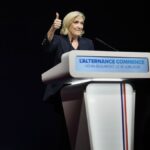 French far-right leader Marine Le Pen announces her re-election