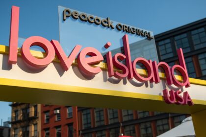 NEW YORK, NEW YORK - JULY 20: A view of the "Love Island USA" logo during a season 4 photo call at Gansevoort Plaza on July 20, 2022 in New York City. (Photo by Noam Galai/Getty Images)