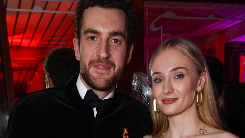 LONDON, ENGLAND - FEBRUARY 10: Peregrine Pearson and Sophie Turner attend Stanley Zhu's Year of Dragon Celebration at Dixie Queen on February 10, 2024 in London, England. (Photo by Dave Benett/Getty Images for Stanley Zhu)