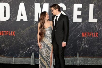 NEW YORK, NEW YORK - MARCH 01: (L-R) Millie Bobby Brown and Jake Bongiovi attend the Damsel World Premiere at The Plaza on March 01, 2024 in New York City. (Photo by Dimitrios Kambouris/Getty Images for Netflix)