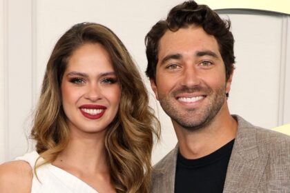 NEW YORK, NEW YORK - MAY 14: (L-R) Kelsey Anderson and Joey Graziadei attend the 2024 Disney Upfront at Javits Center on May 14, 2024 in New York City. (Photo by Dia Dipasupil/Getty Images)