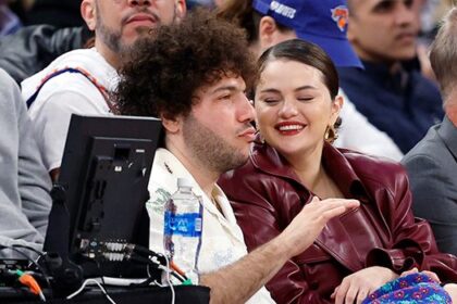 selena and benny at knicks game