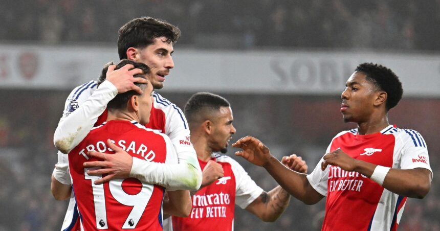 Havertz scores winner as Arsenal edge past Ipswich to move second