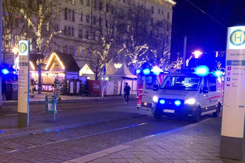 At least one dead and 50 injured after a car drove into a German Christmas market, official says