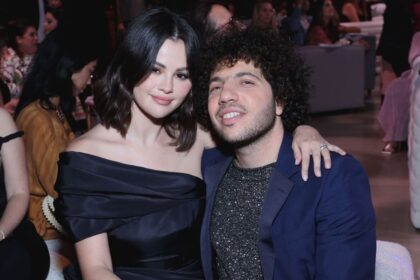 LOS ANGELES, CALIFORNIA - OCTOBER 24: (L-R) Selena Gomez and Benny Blanco attend the Second Annual Rare Impact Fund Benefit Supporting Youth Mental Health, hosted by Selena Gomez, at Nya Studios on October 24, 2024 in Los Angeles, California. (Photo by Amy Sussman/Getty Images)