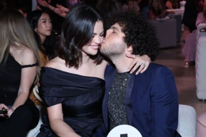 LOS ANGELES, CALIFORNIA - OCTOBER 24: (L-R) Selena Gomez and Benny Blanco attend the Second Annual Rare Impact Fund Benefit Supporting Youth Mental Health, hosted by Selena Gomez, at Nya Studios on October 24, 2024 in Los Angeles, California. (Photo by Amy Sussman/Getty Images)