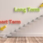 Long-term vs short-term investing concept on a staircase