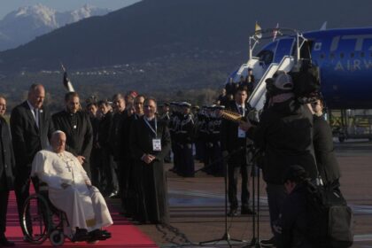 Pope Francis visits French island of Corsica for first time