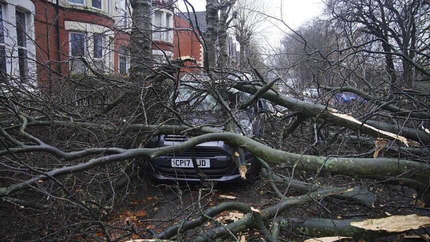 Two killed by falling trees as Storm Darragh batters much of the UK and Ireland