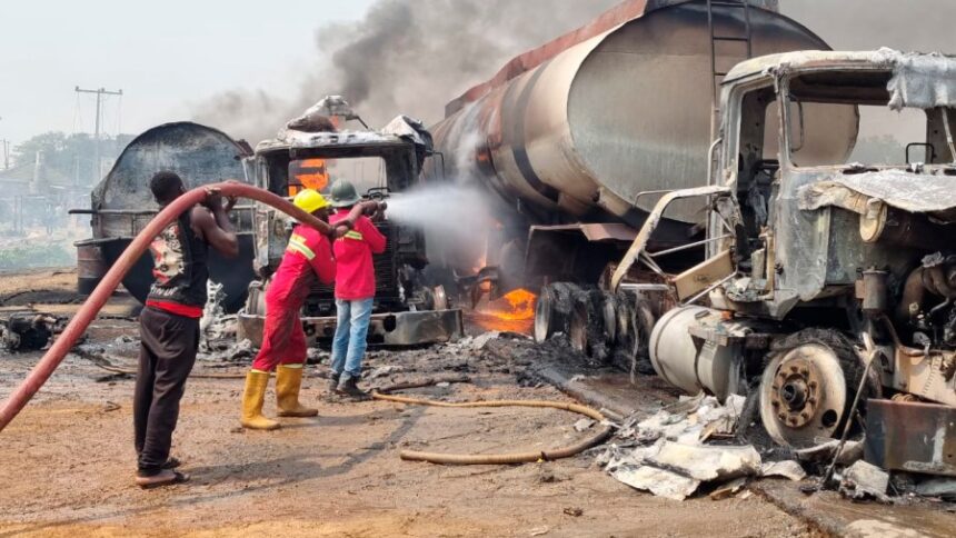 Nigerian gasoline tanker explosion death toll rises to 86, with 55 others injured