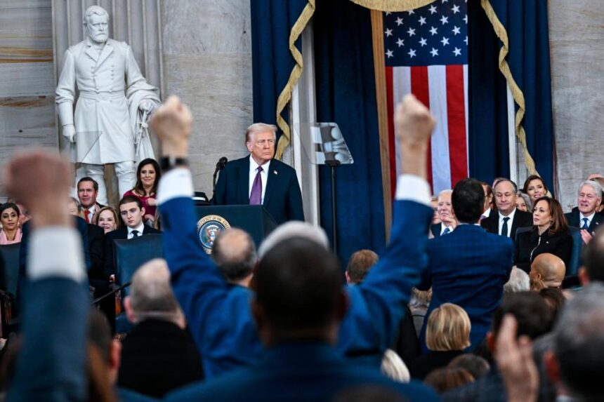 Trump, in his inaugural address, rips into the country’s past leaders and makes sweeping promises